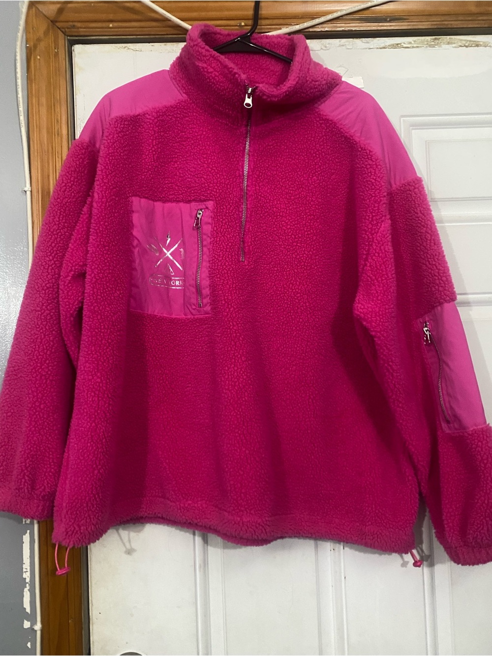 Warner Bros. Harry Potter Hot Pink Sherpa Zip Pullover New York Medium